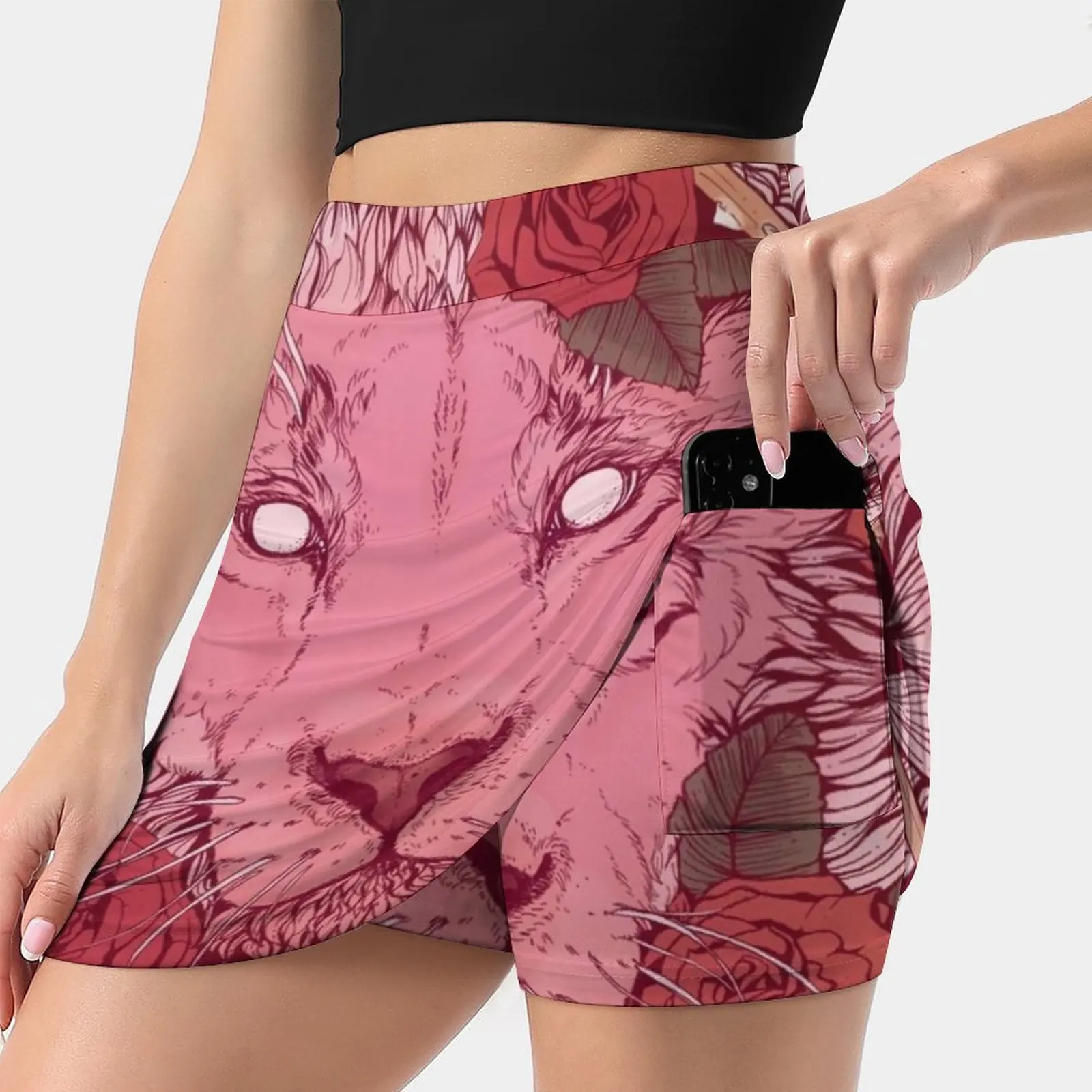 Lion Of Roses Women's skirt Aesthetic skirts New Fashion Short Skirts Lion Lions Roses Crystal Gems Rose Quartz Su Steven