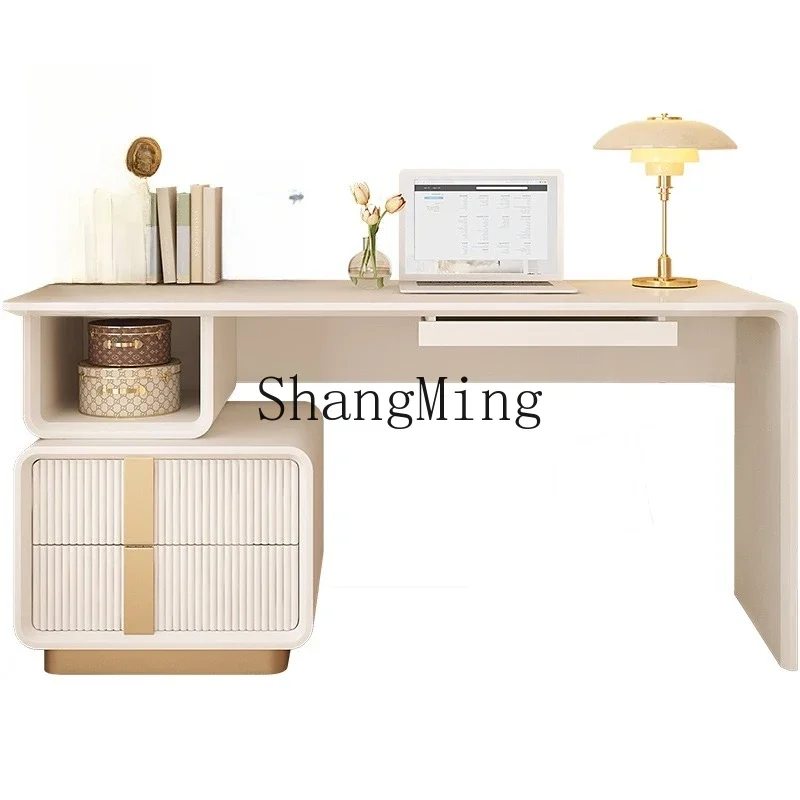 

ZYY Cream Style Desk Bedroom Home Computer Desktop Integrated Writing Study Desk