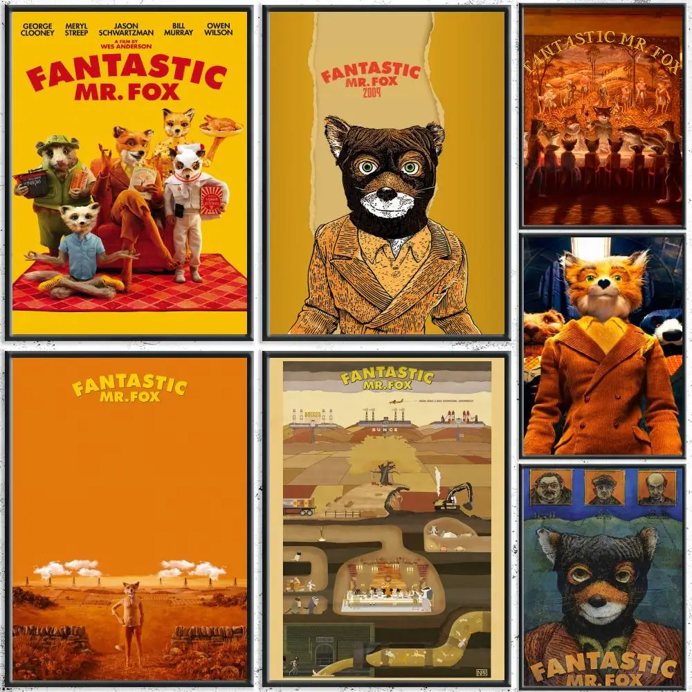 Aesthetic Movie F-Fantastic Mr. FoxS Poster HD Self-Adhesive No Residue After Removal Ideal for All Kinds of Wall Decor