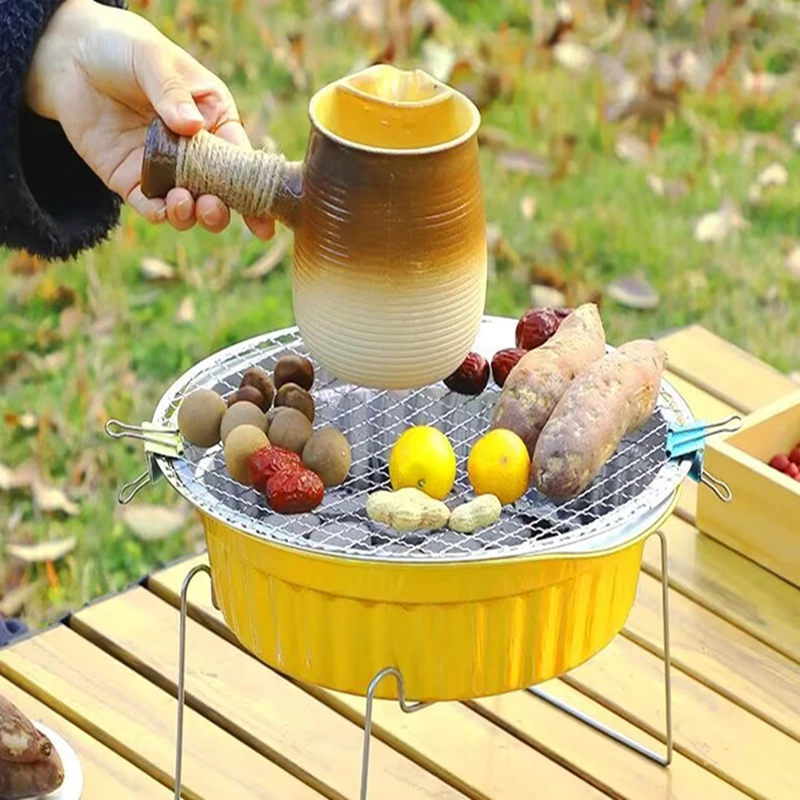 

Portable Indoor Outdoor BBQ Grill Korean Style Carbon Stove Home Use Party Outdoor Barbecue Heating Fire Pit Portable Stove