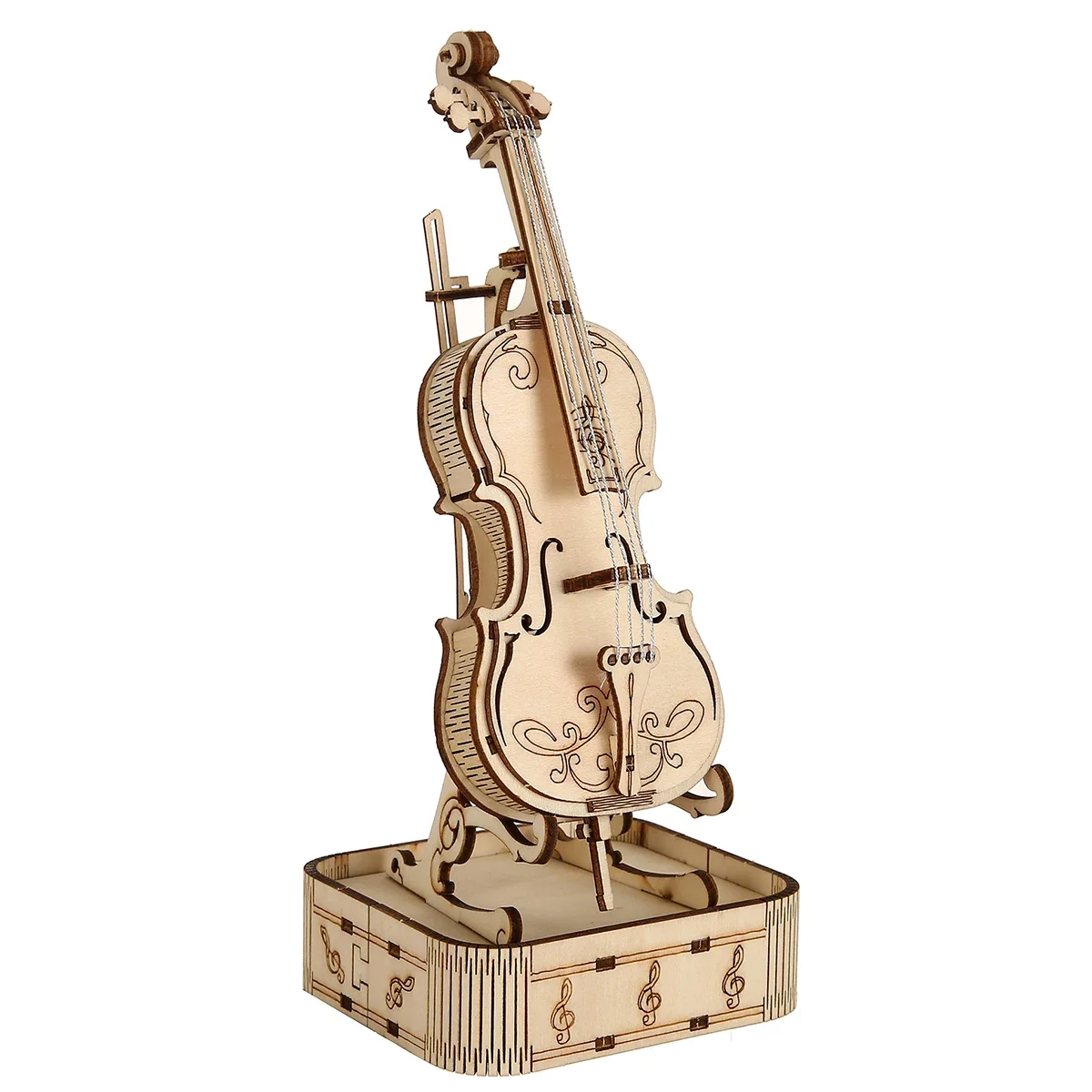 violin 3D Wooden Puzzle, Scale Model,DIY Model Kit, Handcraft Gift,Home Decoration,Mechanical Model Kit, Building Toy