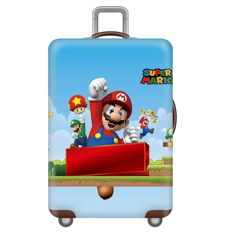 Super Mario Cartoon Luggage Protective Cover Anime Pattern 18-32 Inch Bag Suitcase Case Cute Thick Elastic Luggage Protective