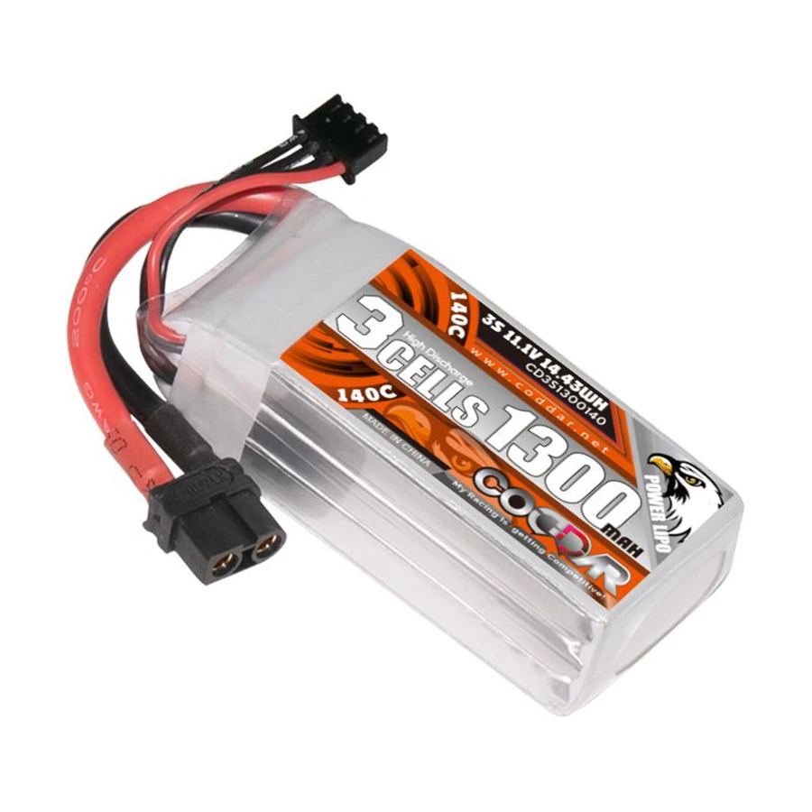 

Аккумулятор литиевый перезаряжаемый CD3S1300140 3S 11.1V 1300mAh 140C для моделей БПЛА и дронов