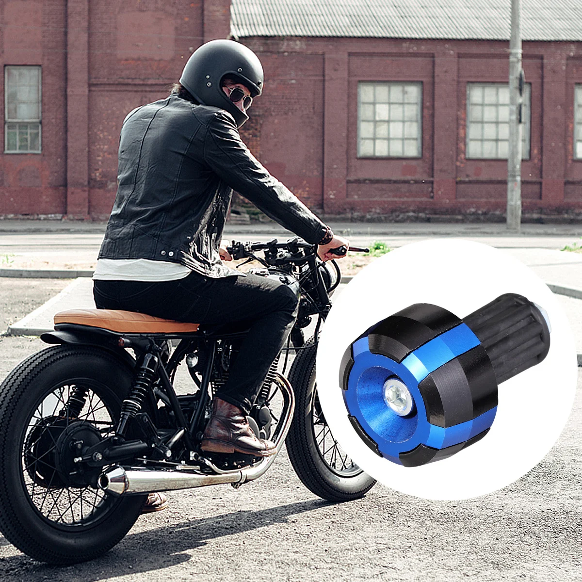 

2Pcs Strong Durability Motorbike Handlebar Plug Caps End Grip Cushion Protection Modification Handlebar Plug Motorbike