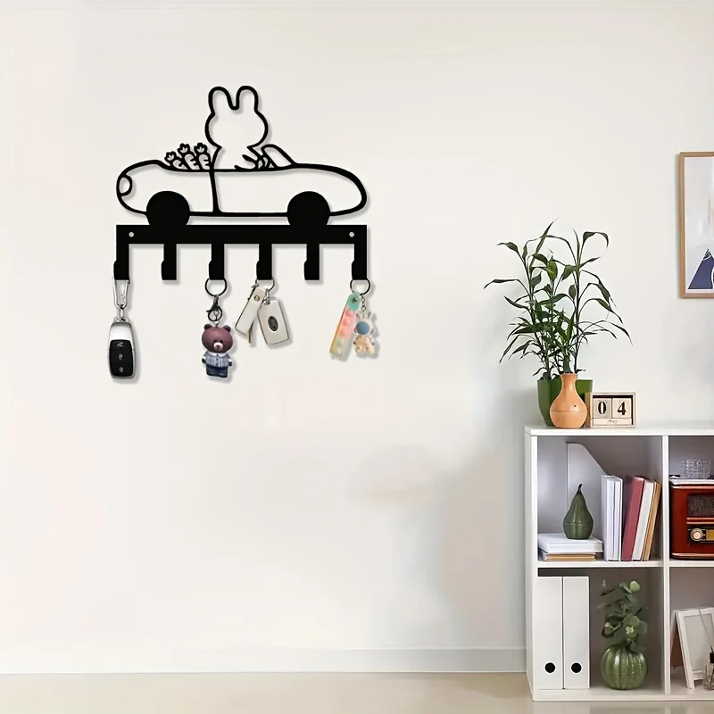 CIFBUY Rabbit Driving Convertible Iron Wall Hooks Metal Hanger Bedroom Living Room Office Home Decor Organizer Gift