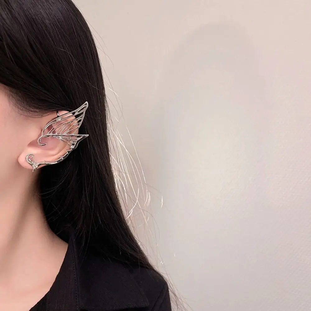Goth สีทองโบราณ Elf คลิปหูเกาหลีสไตล์ด้านเดียวต่างหูเครื่องประดับหู Hook Ear Cuff Party