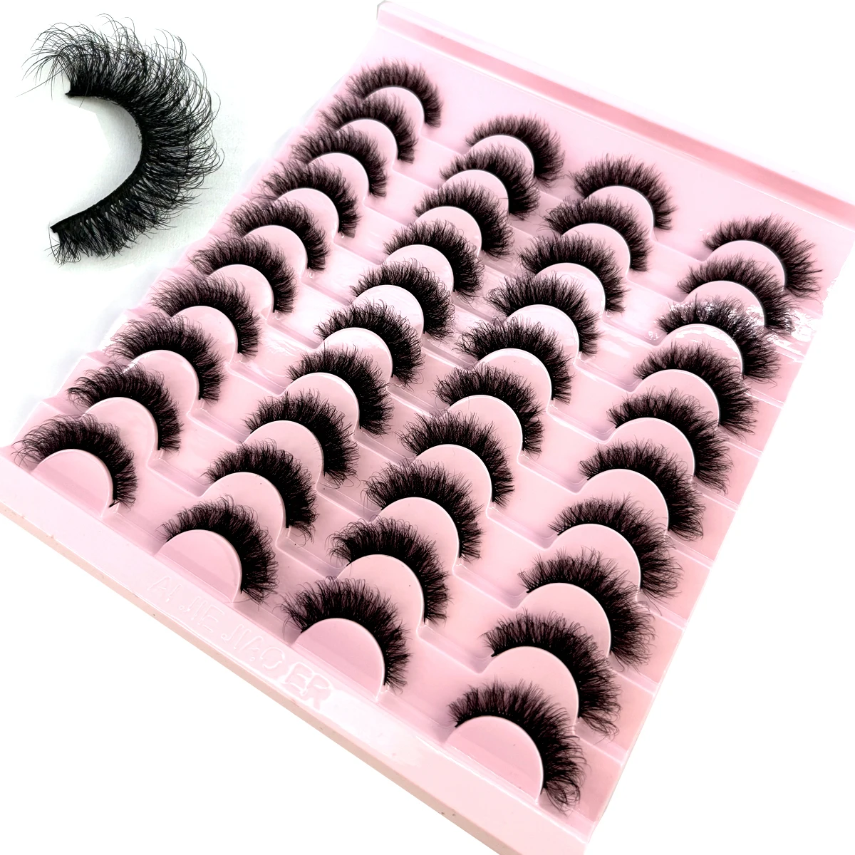 ふわふわ3D人工ミンクまつげ20ペア、手作り、再利用可能な自然まつげ