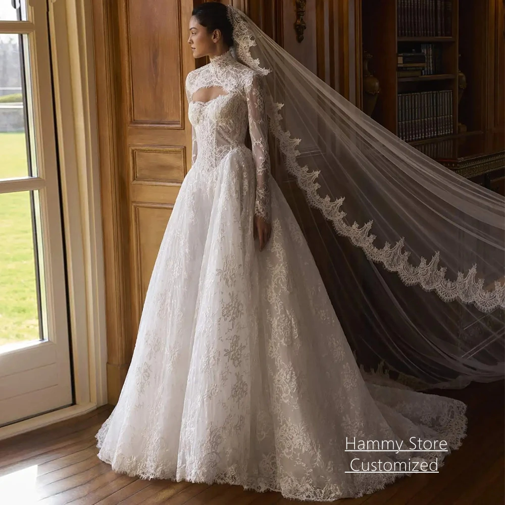 Customized Wedding Dress with Detachable Bolero Jacket Exquisite Strapless Lace Applique Sweep Train A Line Bridal Gown