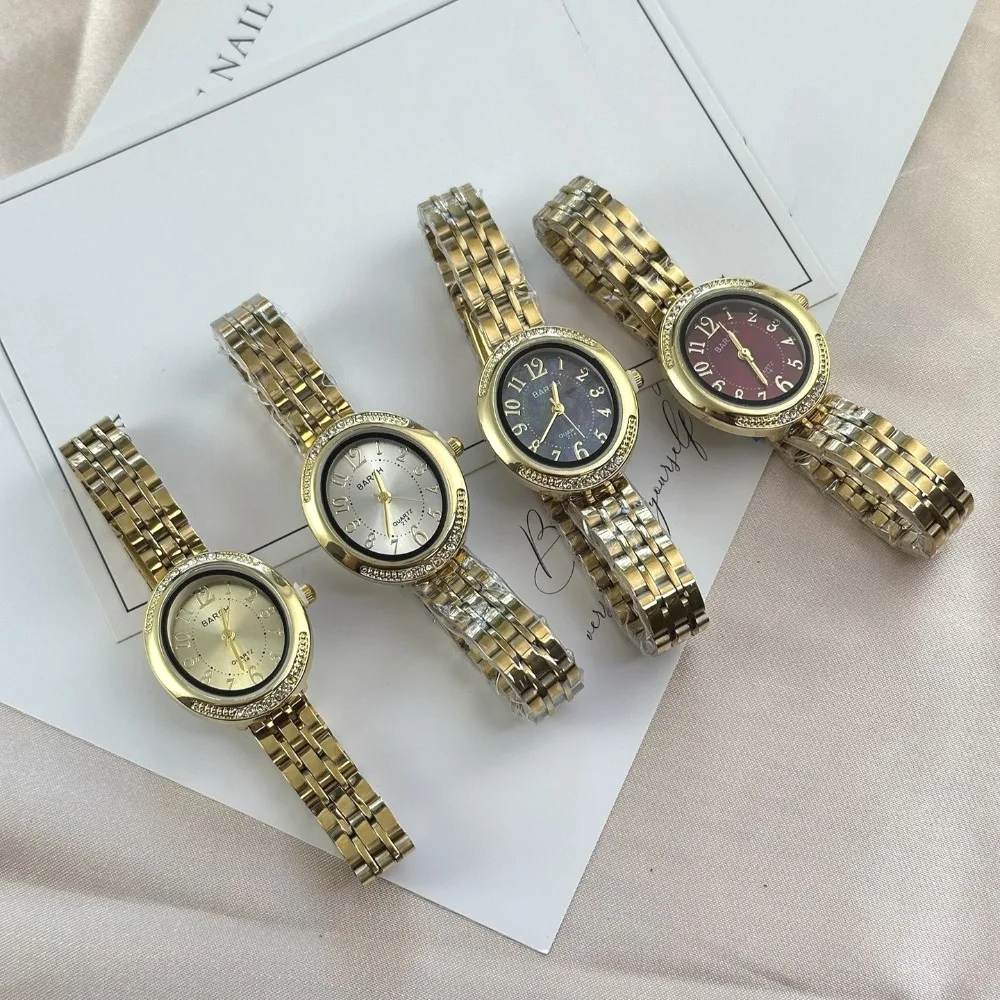 

Классические женские часы с арабскими цифрами, роскошные инкрустированные бриллиантами, женские кварцевые часы в стиле ретро, золотые наручные часы Relojes Para Mujer