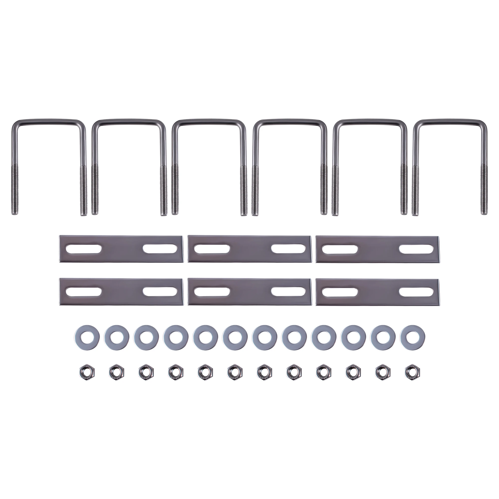 6Set 304 Stainless Steel M6 M8 U-Shaped Screw / Right Angle U-Shaped Square Clamp / Square Clamp Pipe Clamp Fixing Clamp Bolt