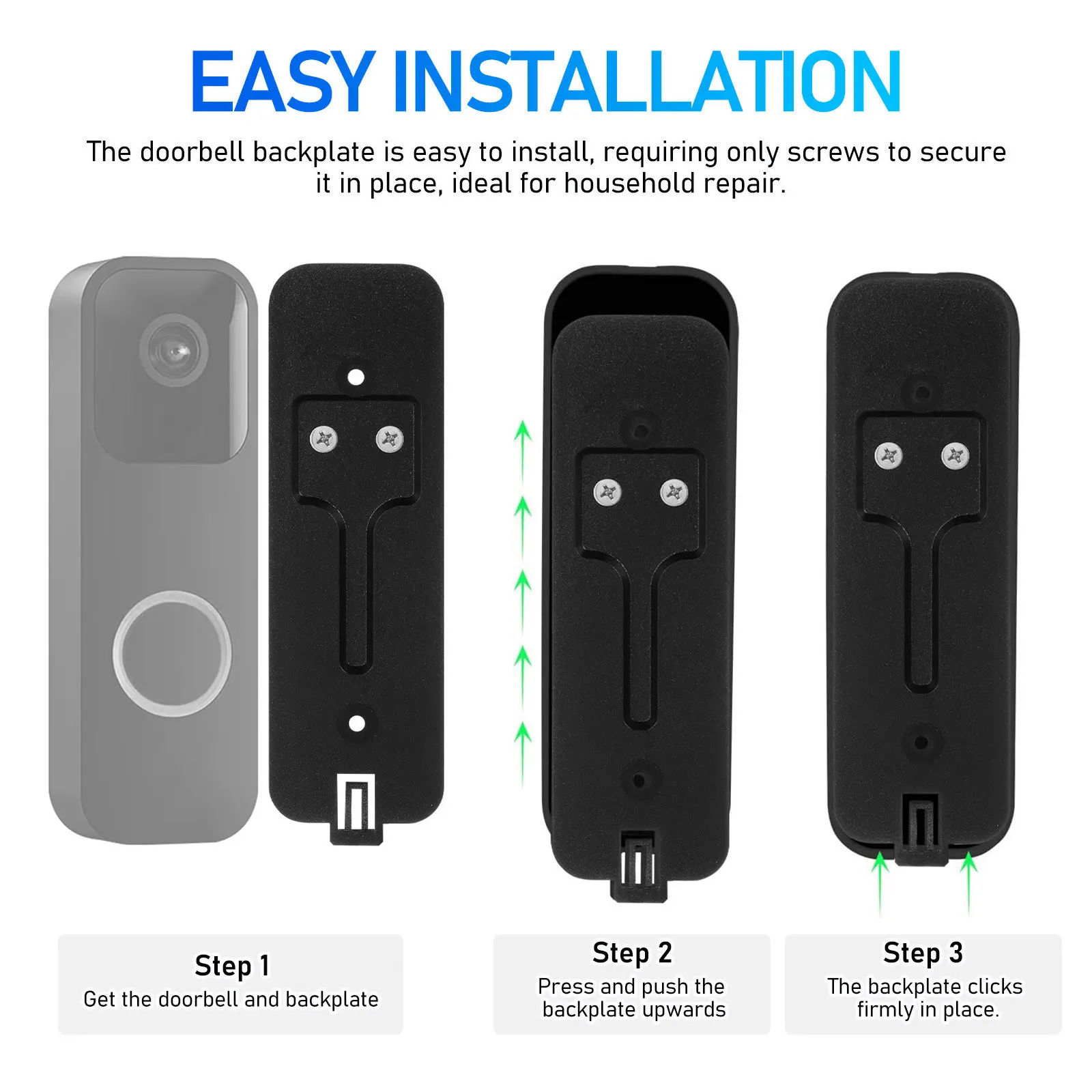 Blink Doorbell Backplate Plastic Sturdy Mounting Plate Easy Install Replacement Compatible Video Doorbell Camera Holder