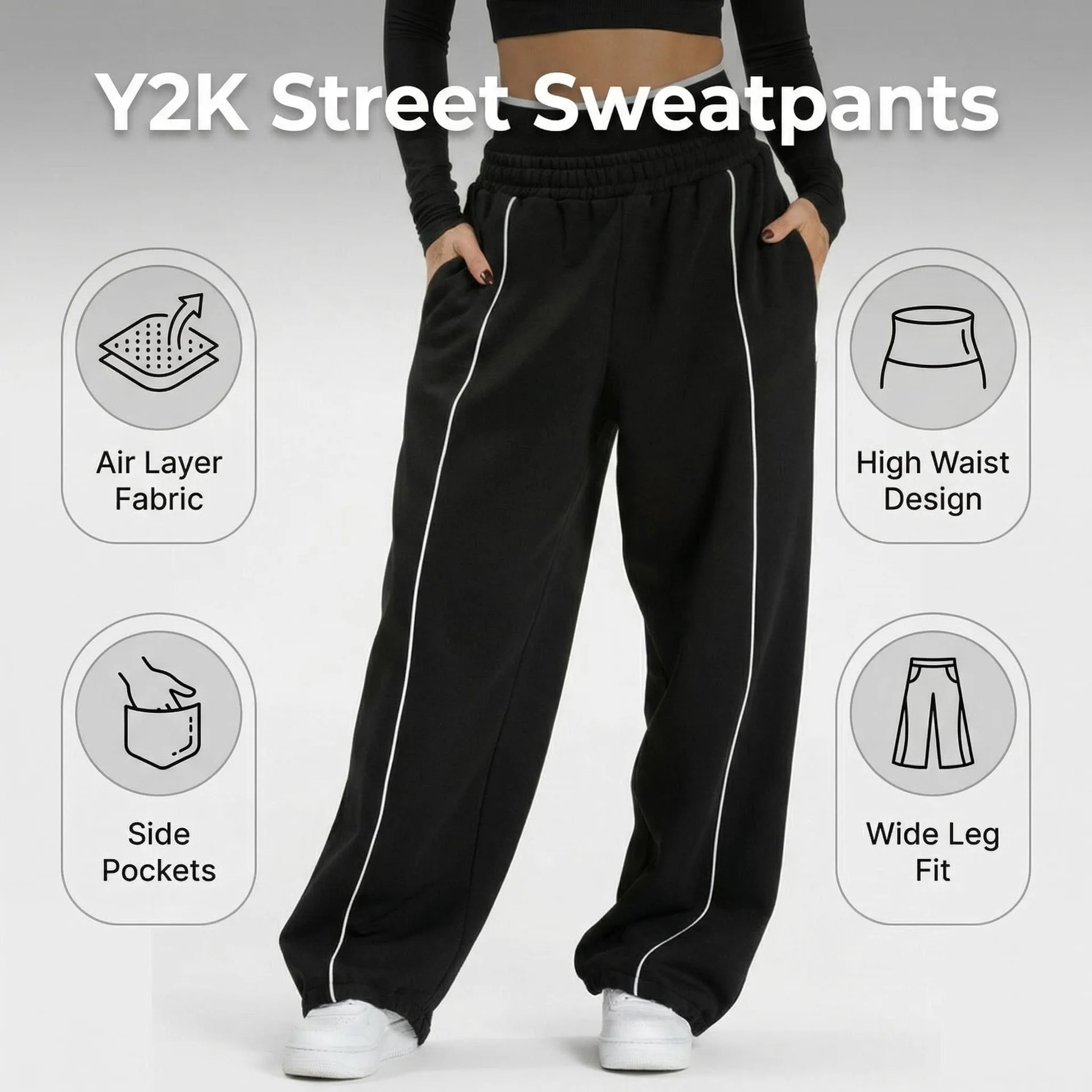Women's Jogger Straight Trousers Trendy Sports Pants Running Yoga Pants Casual Pockets Women Loose Low Waist Wide Leg Pant Mujer