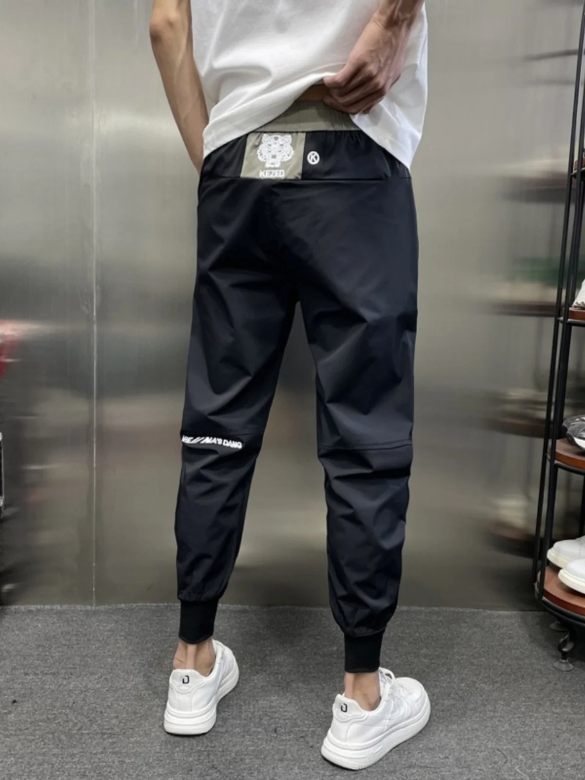 

Fce Lined Casual Pants for Men Slim Fit Spor Harlan Trousers with Embroidery Autumn Winter Trendy Cuffed Sweatpants