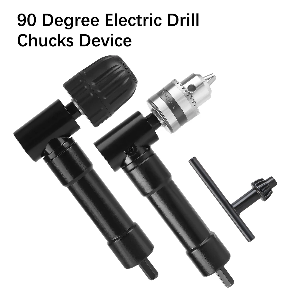 

Right Angle Electric Drill Chucks Device Narrow Spacing Drilling Tool Corner Tool 90 Degree Turning Tool Adapter Aluminum Alloy