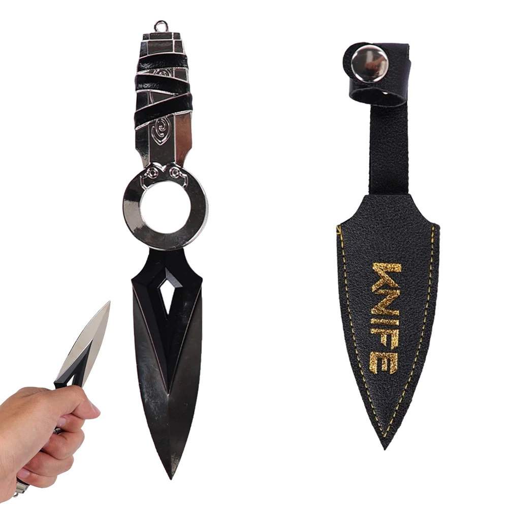 Valorant Jett Kunai Cosplay Prop Costume Accessory Replica Throwing Knife Toy With Leather Sheath Weapons Halloween Carnival
