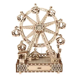ferris wheel 3D Wooden Puzzle, Scale Model,DIY Model Kit, Handcraft Gift,Home Decoration,Mechanical Model Kit, Building Toy