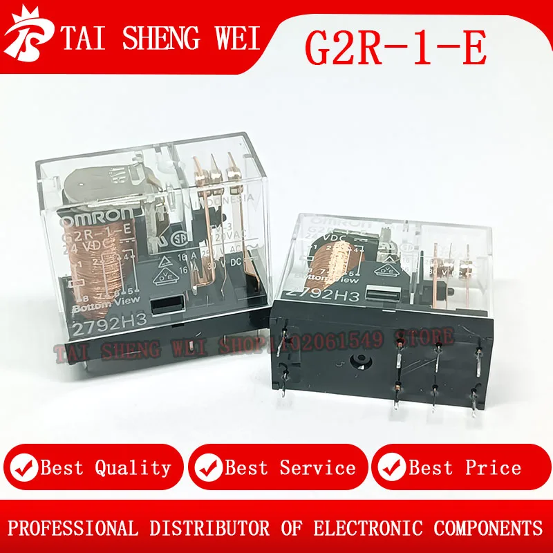 5pcs Power Relay G2R-1-E-12VDC G2R-1-E-24VDC DC12V DC24V 8pins 16A New Original