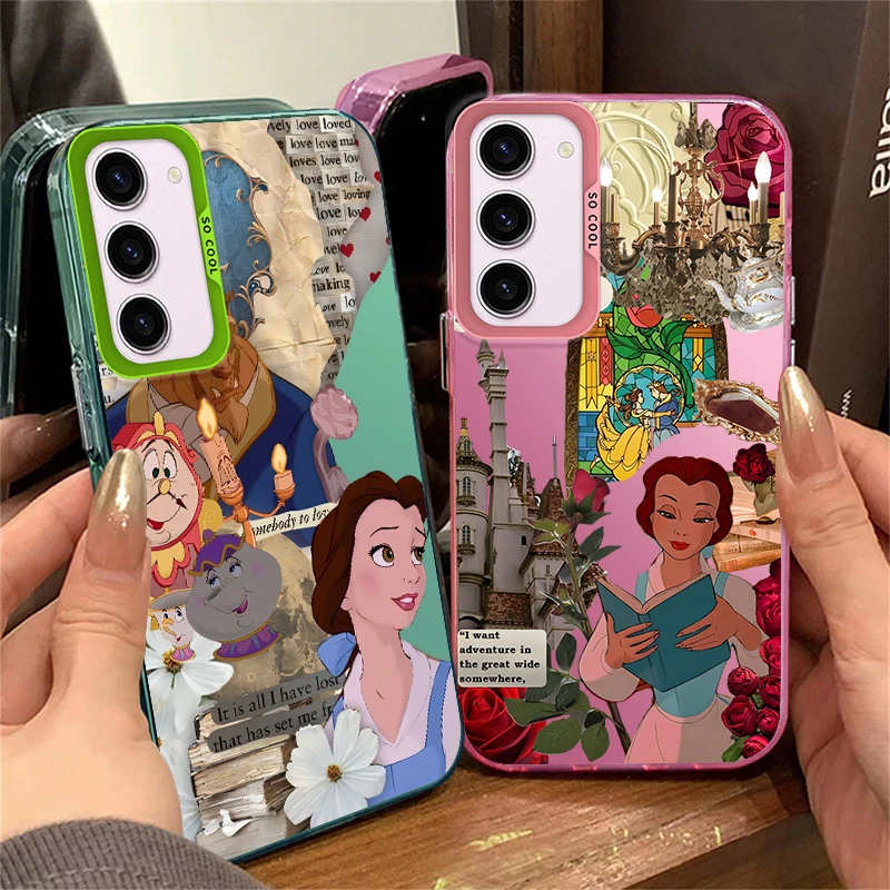 Disney Beauty The Beast For Samsung Galaxy A71A15 A52 A34 A54 A33 A21S 4G 5G Fashion Colorful Silver Phone Case