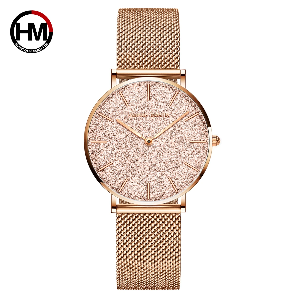 Women Watches New Flash Stars Stainless Steel Rose Gold Mesh Unique Simple Casual Quartz Waterproof Wristwatches Clock Hot Sale