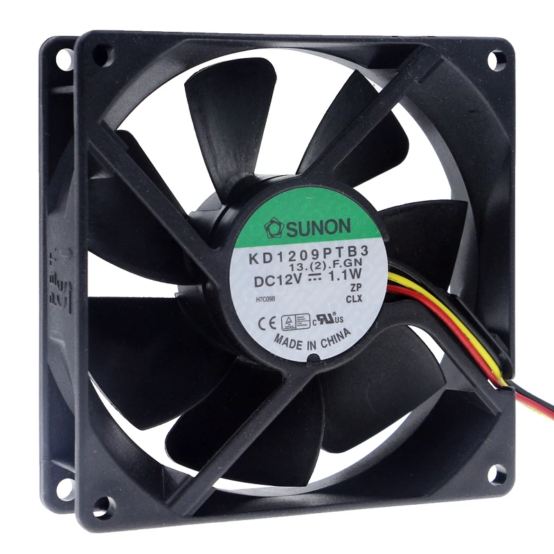 Brand new original  KD1209PTB3 9225 9025 92mm fan DC 12V 1.1W Mute 3-wire chassis cooling fan