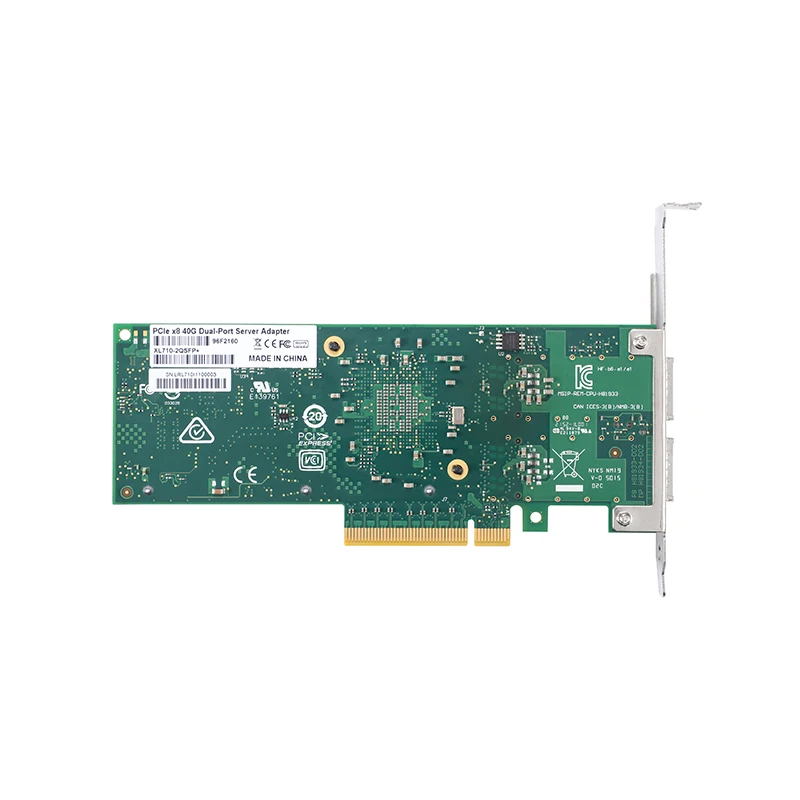 XikeStor 40G QSFP+ Dual-port Network Card Transmission Rate 10GbE/40GbE PCI-E x8/ Compatible x16 PCIe v3.0 (8.0 GT/s)