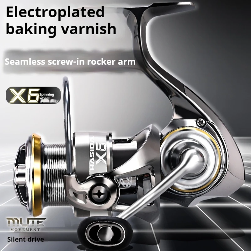 

Hasida New X6 Metal Spinning Reel Far Casting Oblique Mouth Shore Fishing shallow Cup For Freshwater And Saltwater Fishing