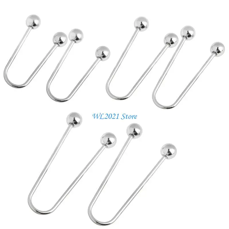G5GC Multipurpose Metal Spirals Clasps Double Head Brooch 2Pieces Set Garment Fixing Button Clip for Parties and Office Wear