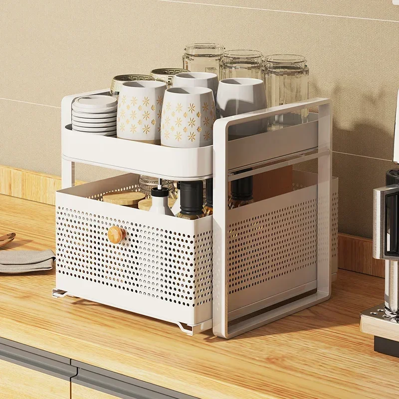 

Pull-out Cup Shelf Storage Rack