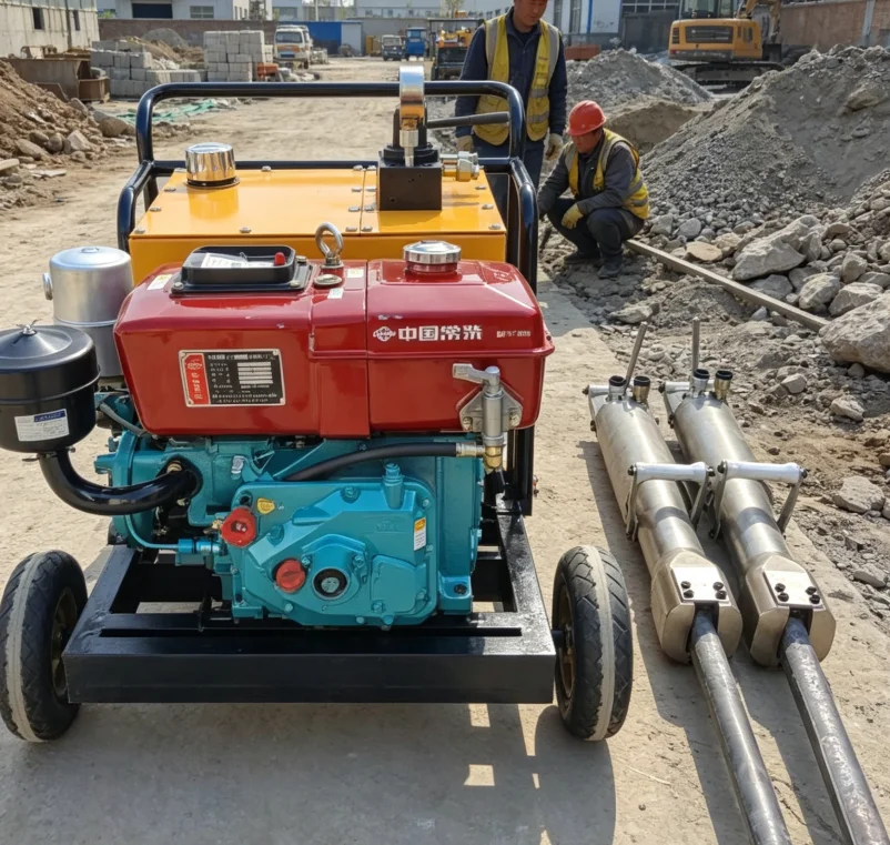 Electric Hydraulic Rock Splitter Stone Breaking Machine 400T Splitting Force Mining Quarry Concrete Demolition Equipment