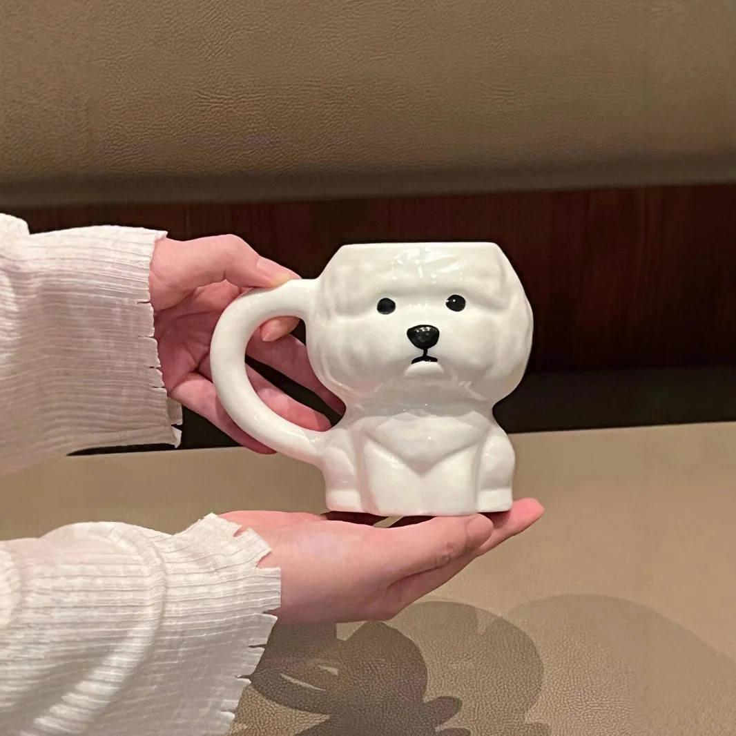 

Bichon Frise Ceramic Mug Household Water Cup Office Coffee Cup Birthday Gift Ceramic Cup Cute And Adorable