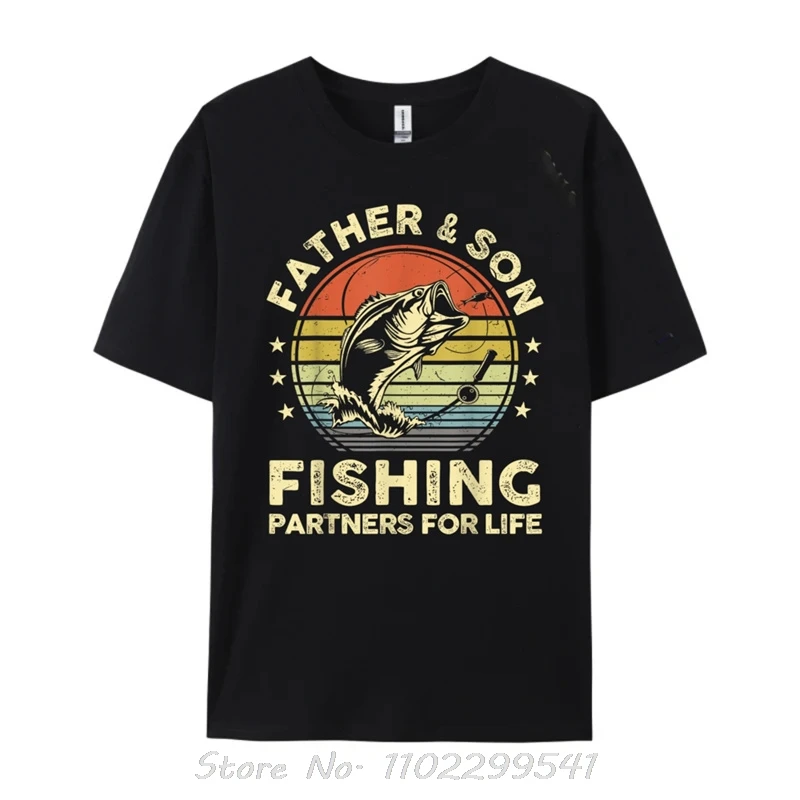 Graphic Father Son Matching Fishing T-Shirt Funny Bass Fish Dad Sports T Shirt Valentine's Day Gift Tees Graphic Tshirt