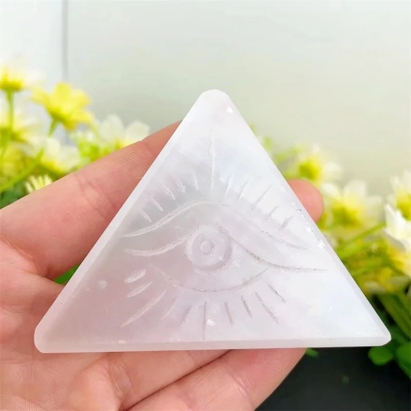 Natural Selenite for Home Decoration, Healing Crystal Stone, Carving Statue, Quartz, All See-through, 1PC