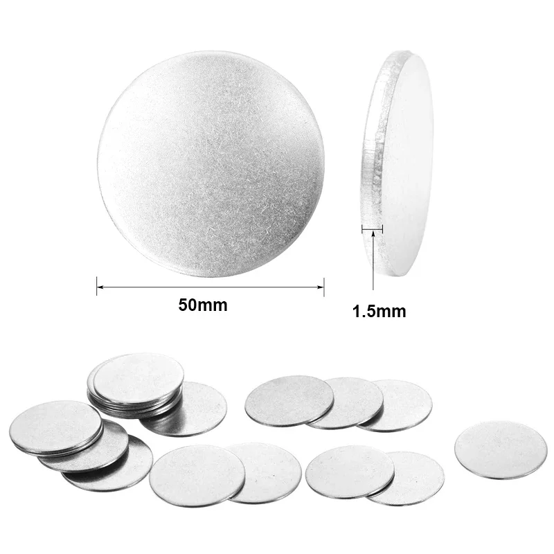 Picture 3: 304 Stainless Steel Disc Round Sheet Metal 0.5/1/1.5/2mm Thick Dia 50/60/80/100mm Polished Flat Washer Gasket