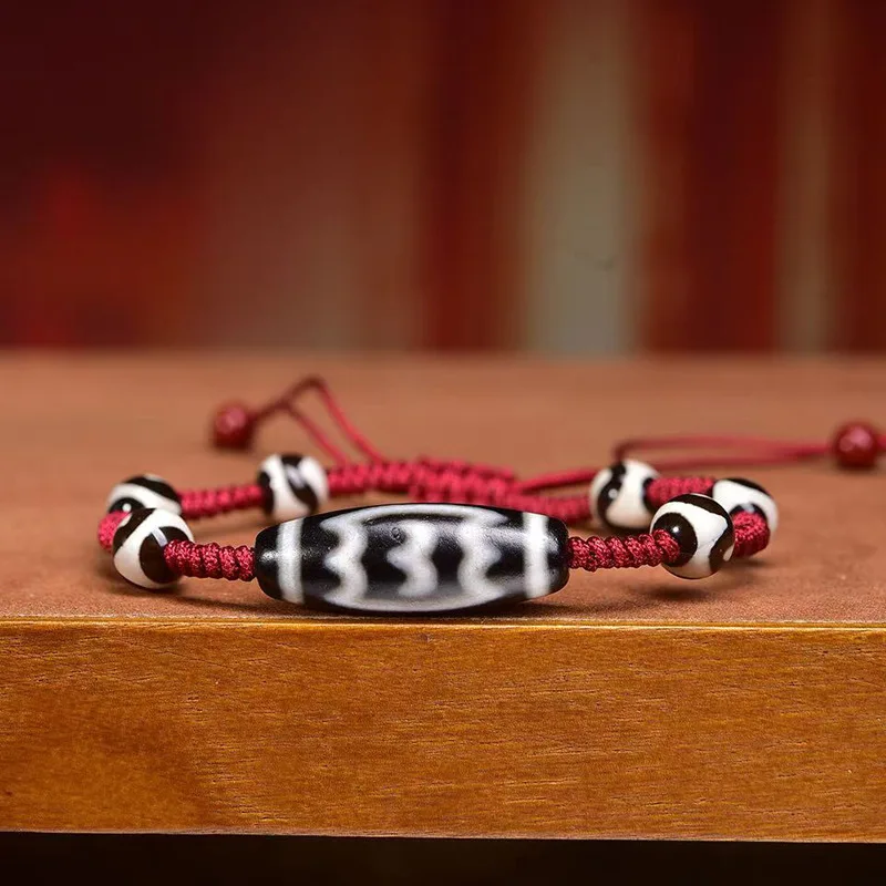 العقيق الطبيعي متعدد جوهرة حبل مضفر الأخضر تارا العظيم الطيور Dzi حبة سوار