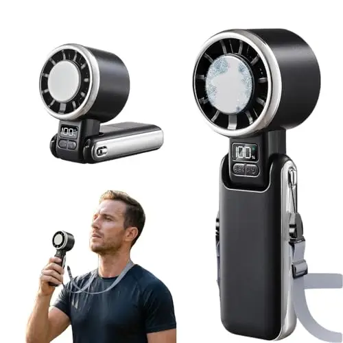 Portable Handheld Ice Cooling Fan Rechargeable Instant Chill Fan LED Battery Display Mini Cooling Fan for Outdoor Travel