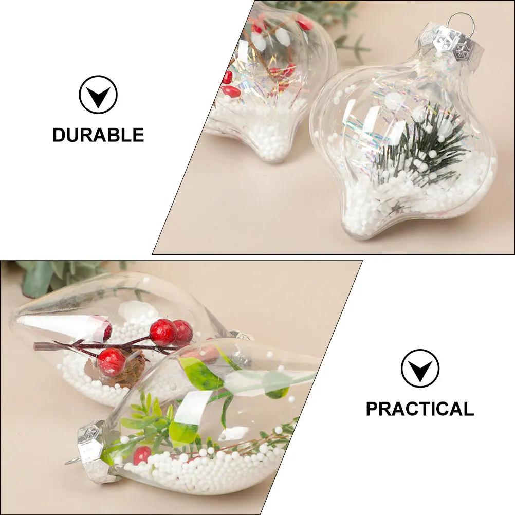 

12Pcs Clear Christmas Balls Ornaments Practical Mixed Style for Tree Home Garden Yard Decoration Long Lasting