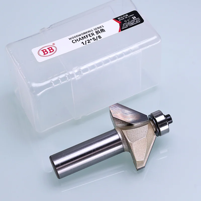 Imagem -04 - Bevel Cutter Chanfer Router Bit Rolamento 45 Graus Groove Flush Aparar Cônico Faça Você Mesmo Madeira Milling Tool Horse Nose bb