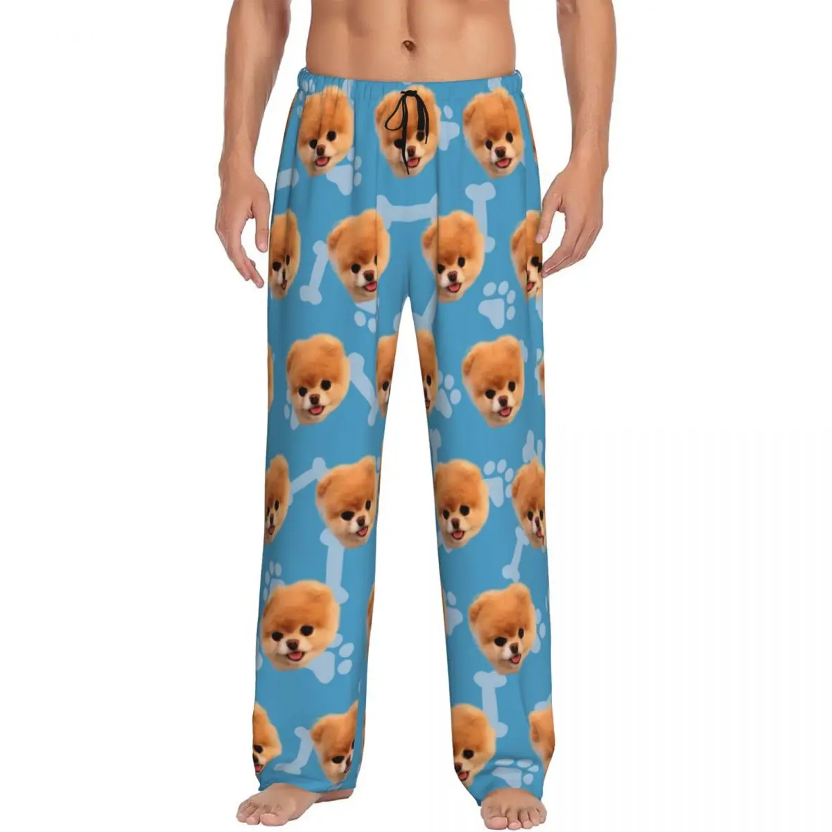 

Custom Print Custom Dog Head Pajama Pants Men's Sleep Sleepwear Bottoms with Pockets