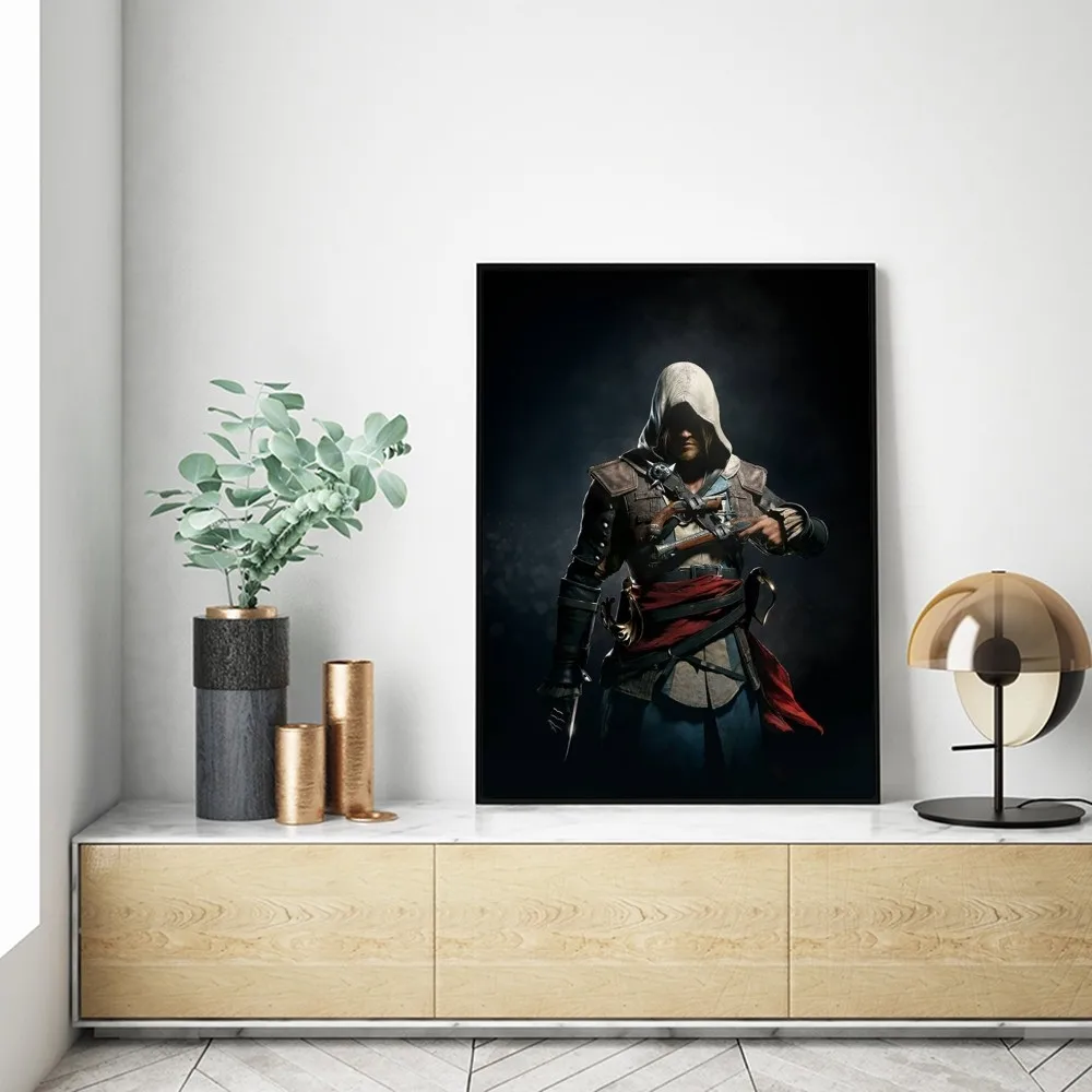 1pc Assassins Creed Self-adhesive Art Poster Waterproof Paper Sticker Coffee House Bar Room Wall Decor