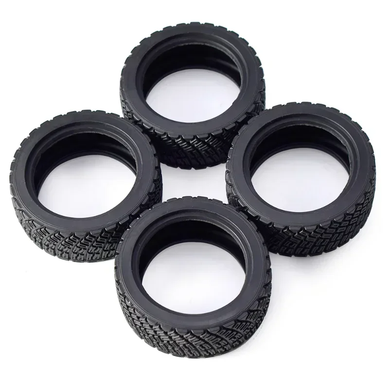 Set 4pcs Austa RC Car Rubber Tires 67mm for 1/10 Rolly HPI WR8 HSP 94177 WLtoys 1/14 144001 RC Car Replacement Part Black