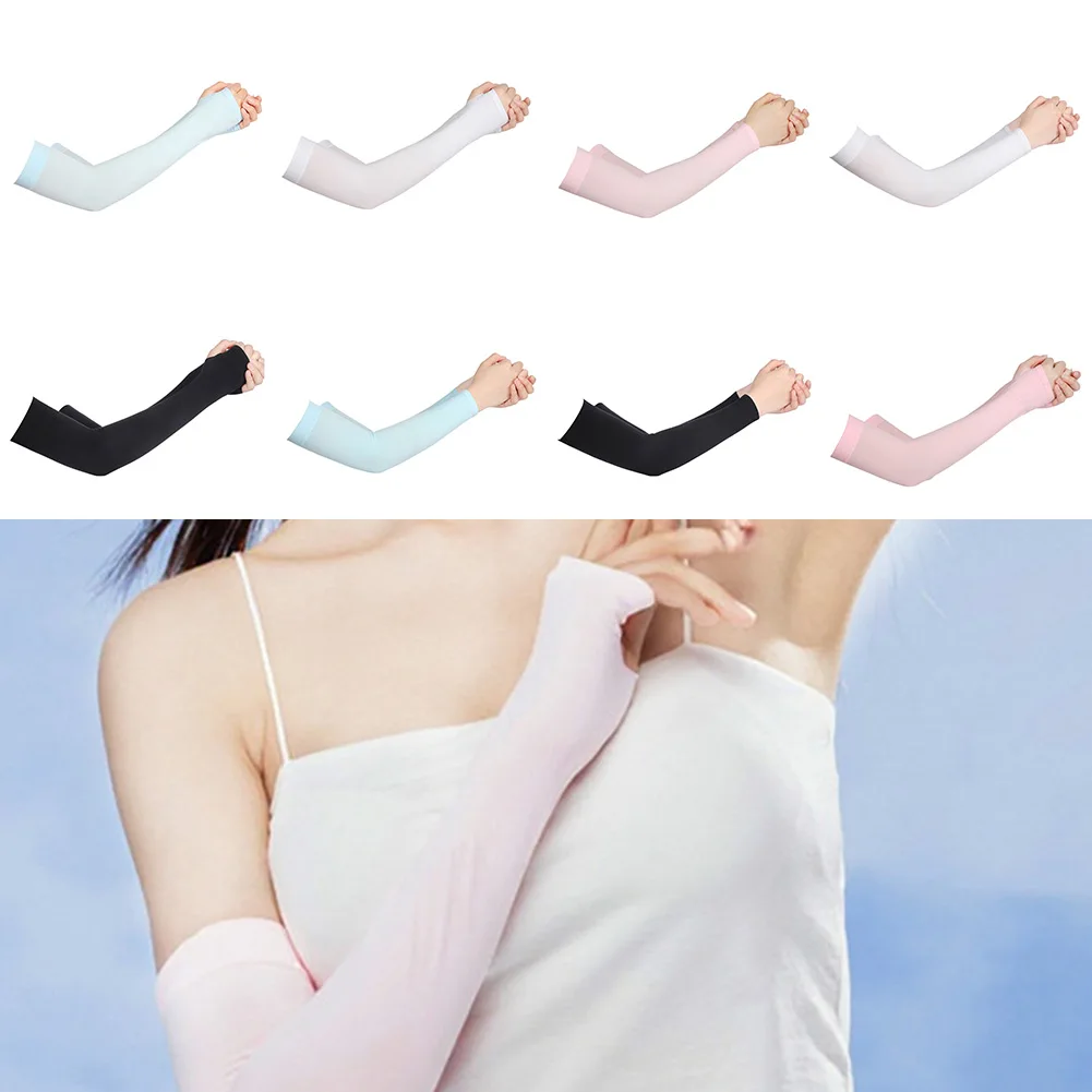 UPF 50+ Knitted Arm Sleeves for Continuous Outdoor Wear in Cycling Driving Running Hiking Golf and Gardening Without Overheating
