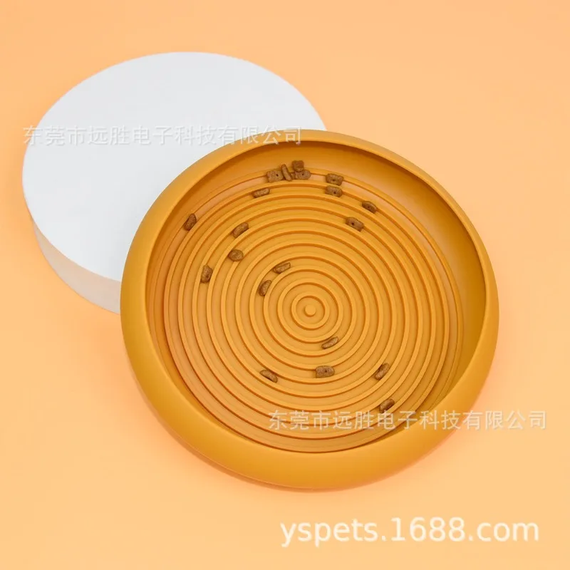 Silicone pet bowl 200 arc edge ring pattern slow food bowlcat