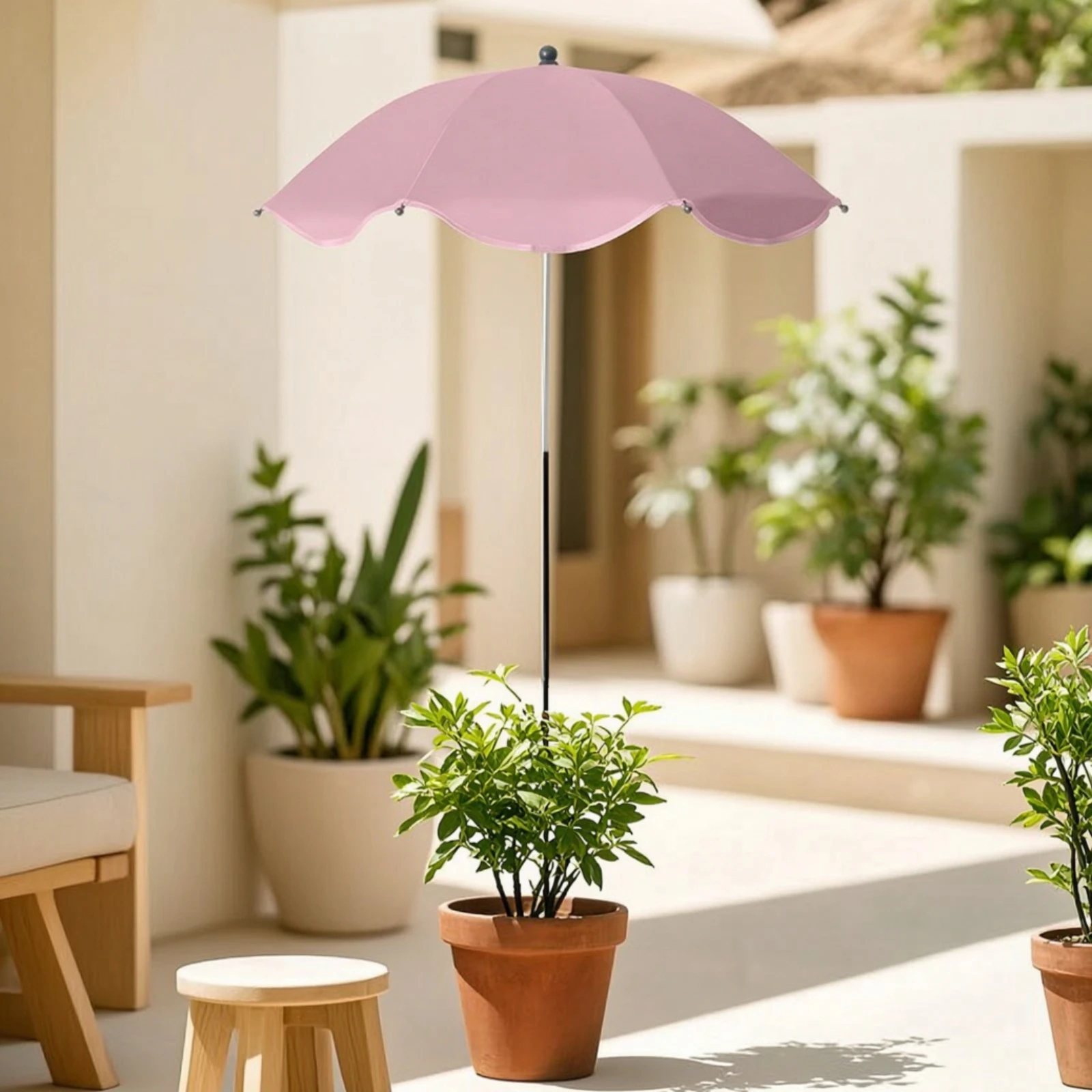Garden Umbrella with Ground Insert Slim Plant Shade Umbrella with Stake Plant Shade Cover Outdoor High Temperature Resistant