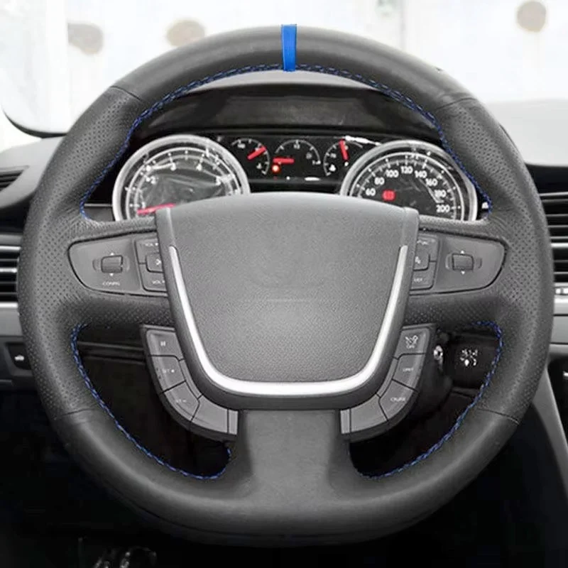 

Hand Braid Car Inner Steering Wheel Cover Perforated Leather Trim For Peugeot 508 508SW 2011 2012 2013 2014 20115 2016 2017 2018