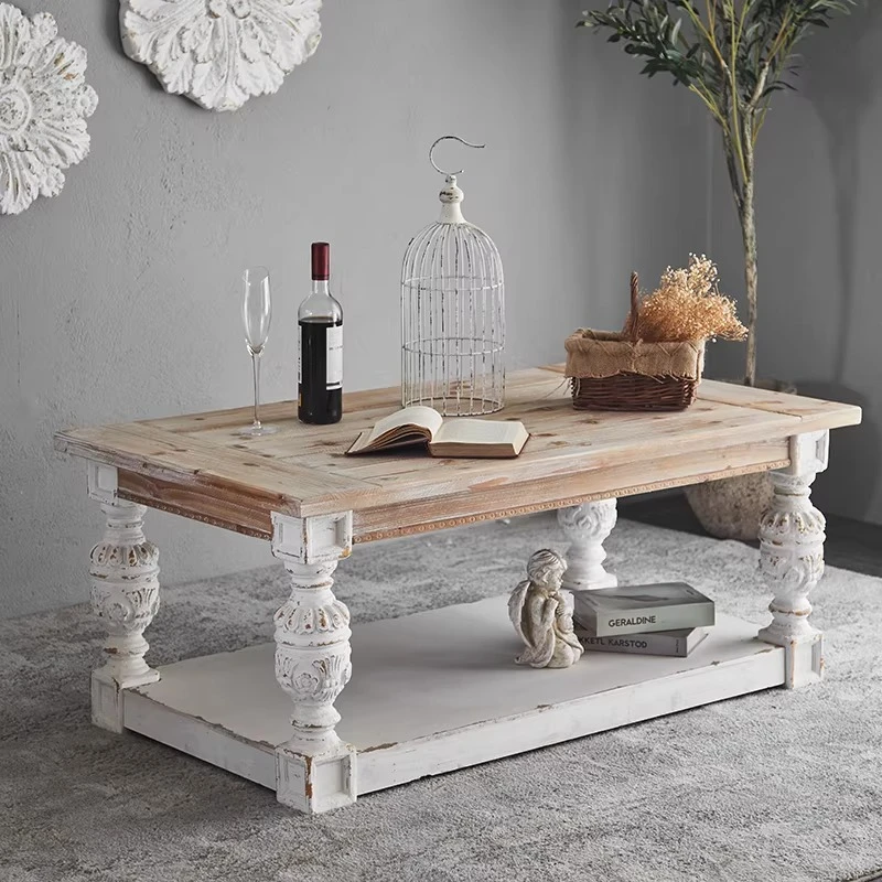 French tea table solid wood tea table, bed and breakfast living room coffee table