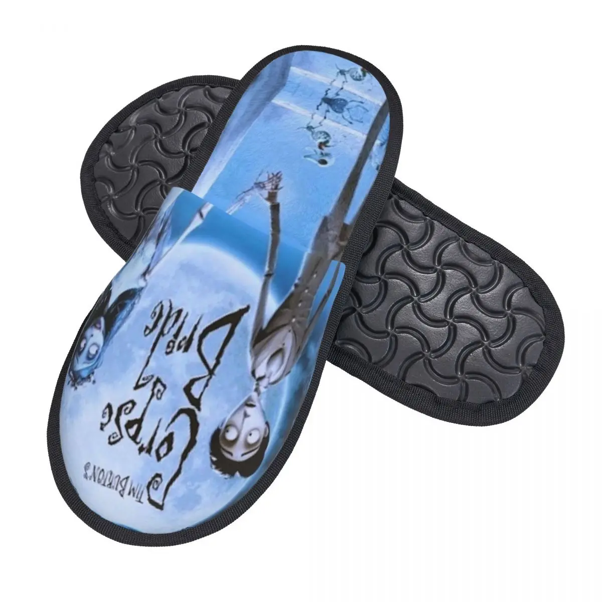 Tim Burton Corpse Bride Soft Scuff With Memory Foam Slippers Women Halloween Horror Scary Movie Bedroom House Shoes