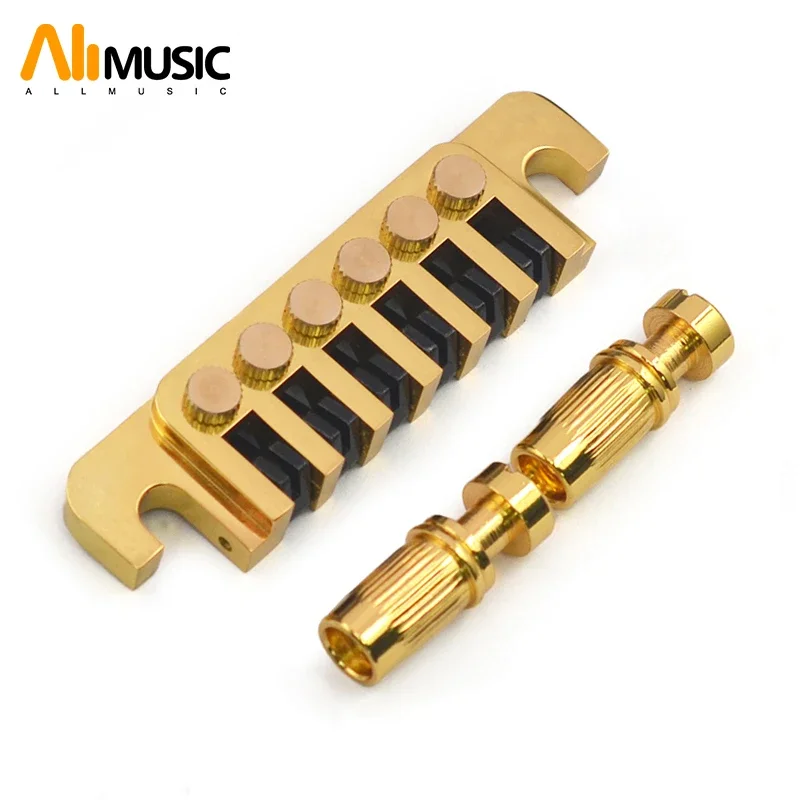 Guitar Bridge Tailpiece Vintage TP 6 70's Bridges with Studs and Inserts Replacement Compatible with LP 6 String Electric Guitar