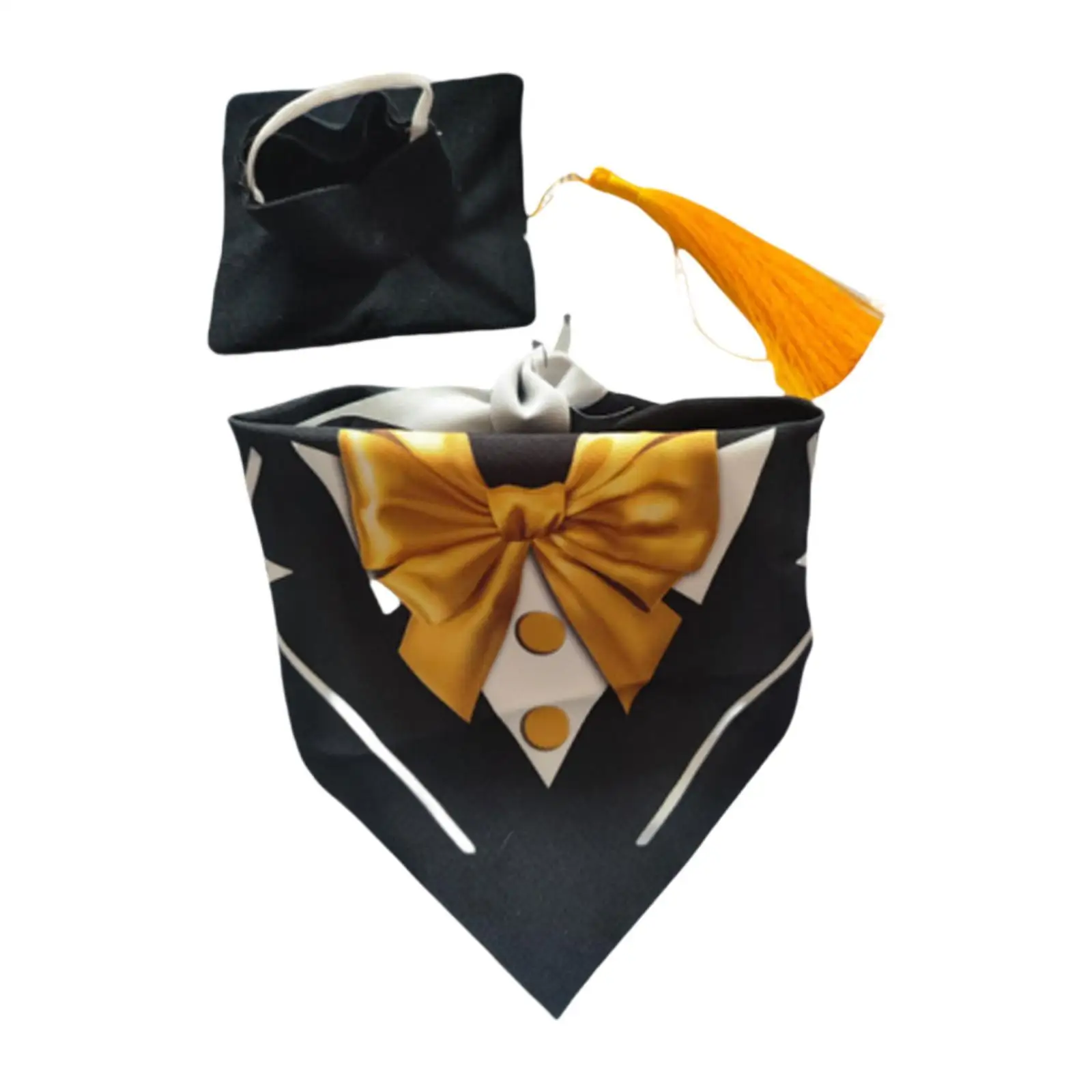 2 Pieces Porch Goose Outfits Hat and Bib, Cute Ornament Goose Costume Goose Clothing for Balcony Party Farmhouse Office Patio