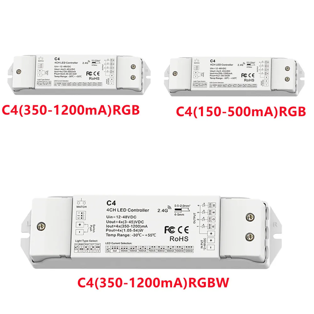 

2.4G hz 4CH RF C4 RGB RGBW LED dimmer CC Controller (Push Dim) led controller for single/dual color/RGB/RGBW led strip DC12-48V