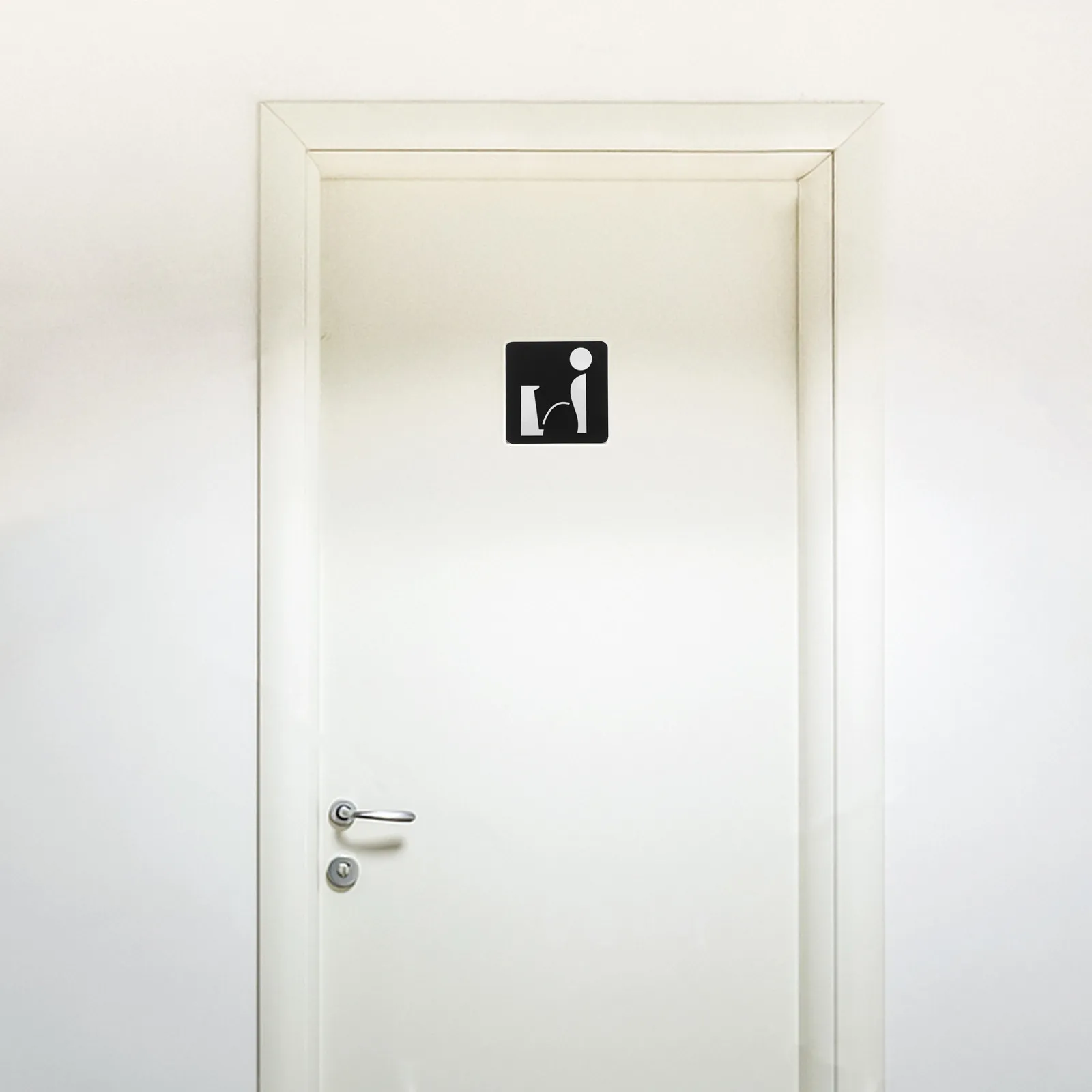 Acrylic Self Adhesive Toilet Door Sign Mens Bathroom Wall Art Wc Urinal Decoration for Hotel Office Restaurant